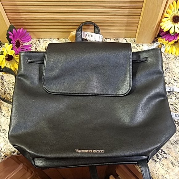 Victoria\'s secret black backpack or tote w long straps NWT 12\